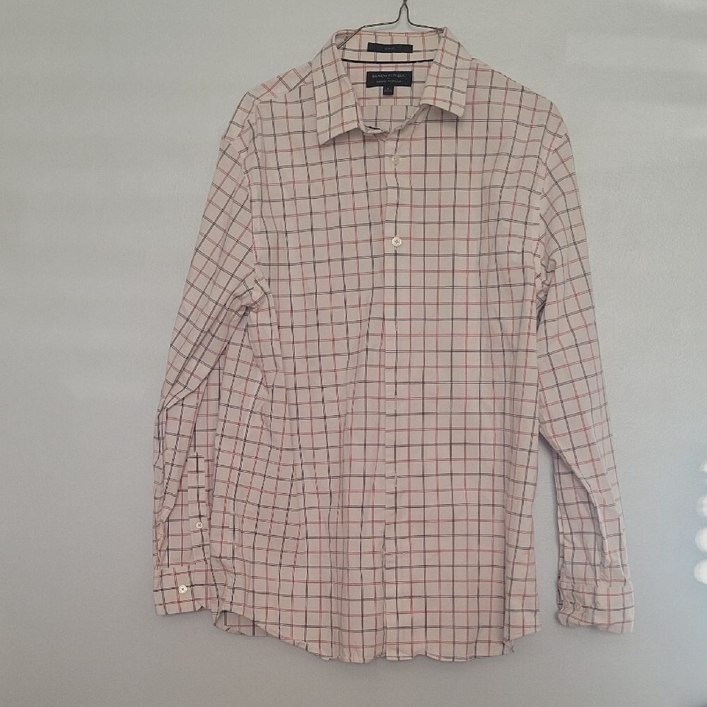Banana Republic Red and White Checkered Shirt